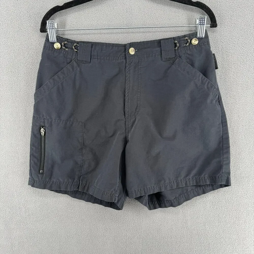 Columbia Hiking Outdoor Shorts Cotton Blend Womens 10 Black‎ Pockets Camping